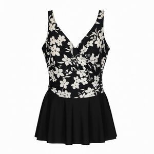 Miraclesuit Women’s One Piece Swim Suit with Skirt Plus Size 22 Floral Black